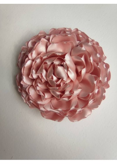 Ръчно изработена сатенена роза цвят Пепел от роза за украса на коса или брошка